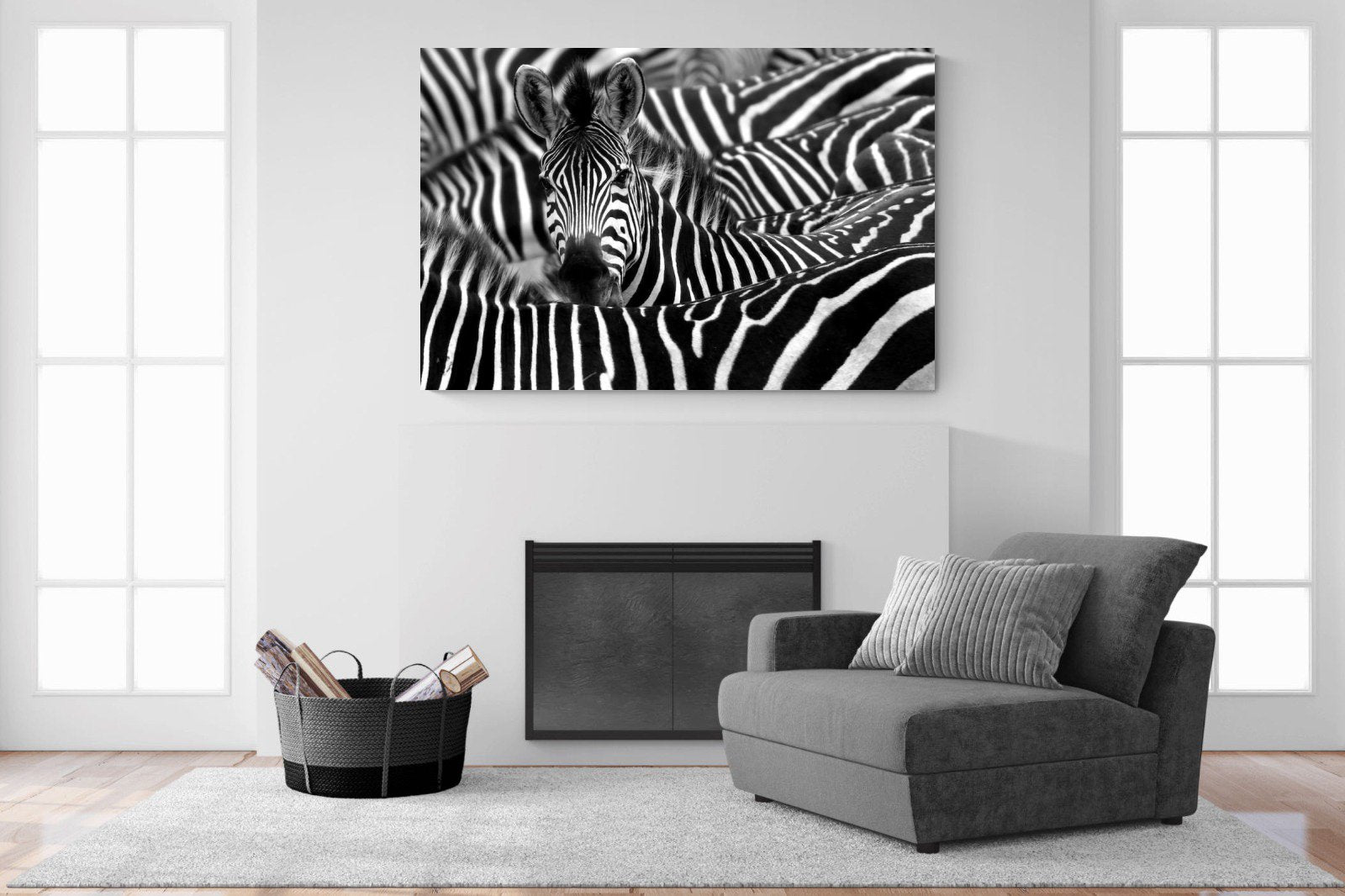 Zebra Look-Wall_Art-150 x 100cm-Mounted Canvas-No Frame-Pixalot