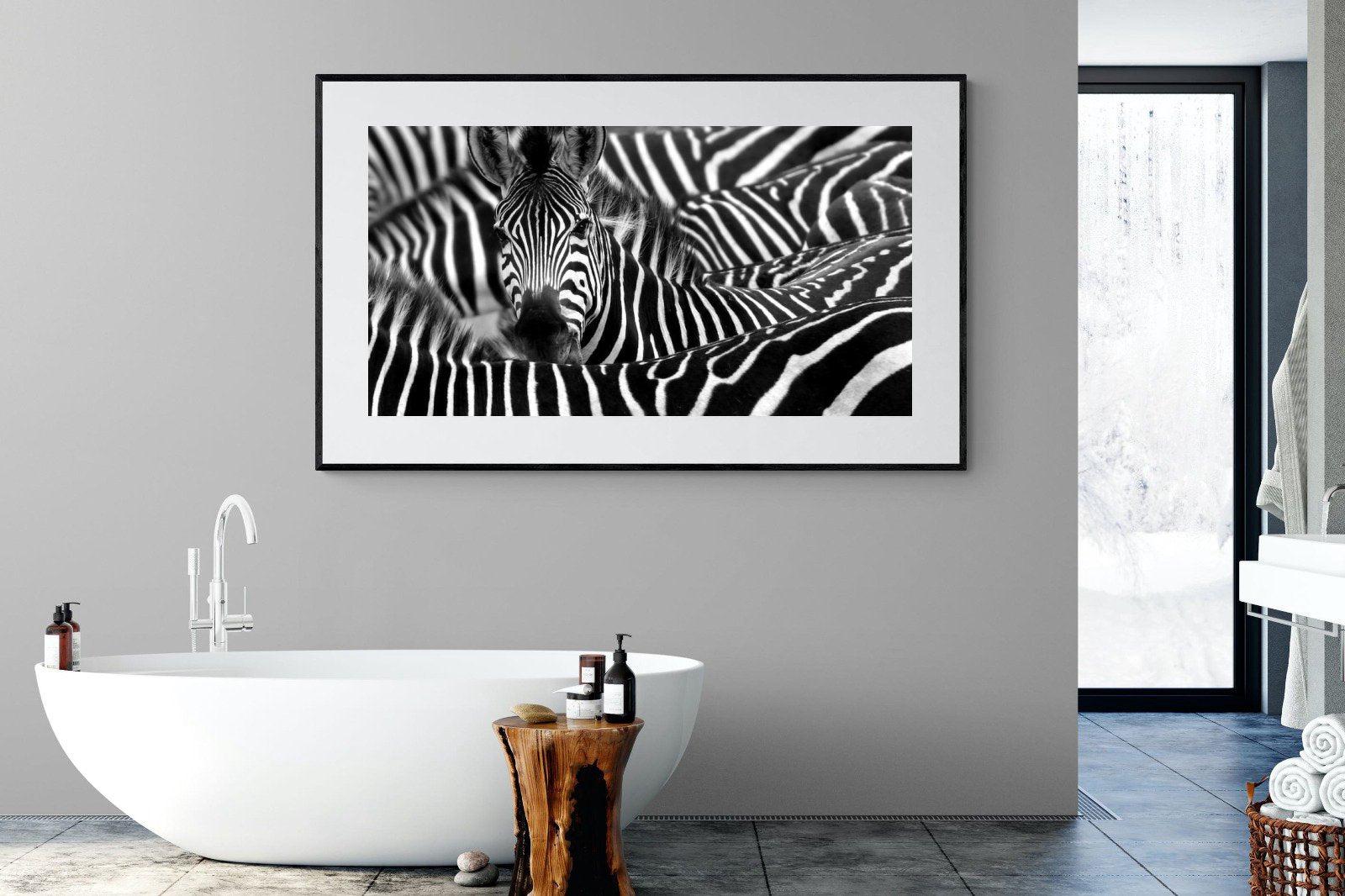 Zebra Look-Wall_Art-180 x 110cm-Framed Print-Black-Pixalot