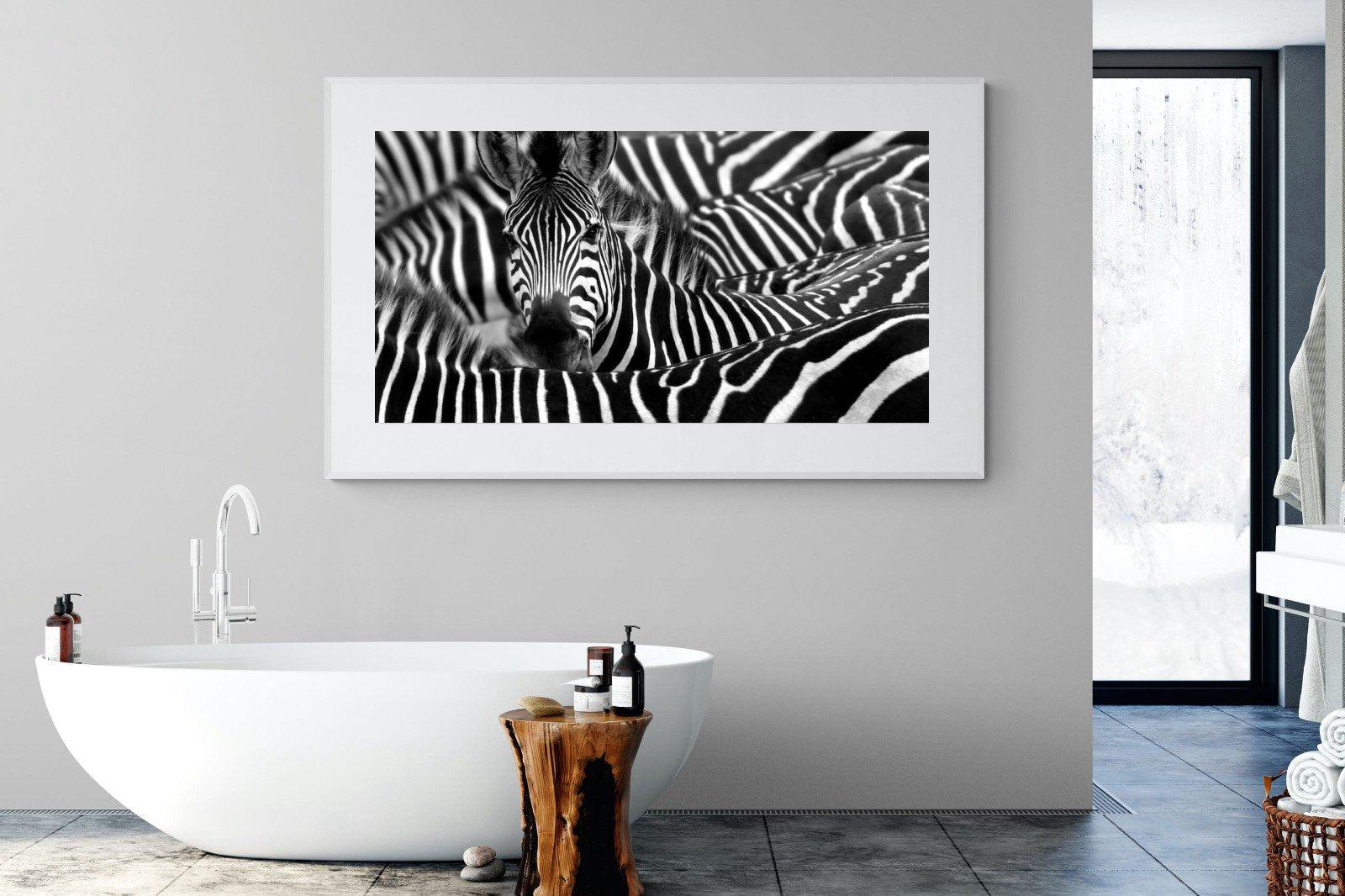 Zebra Look-Wall_Art-180 x 110cm-Framed Print-White-Pixalot