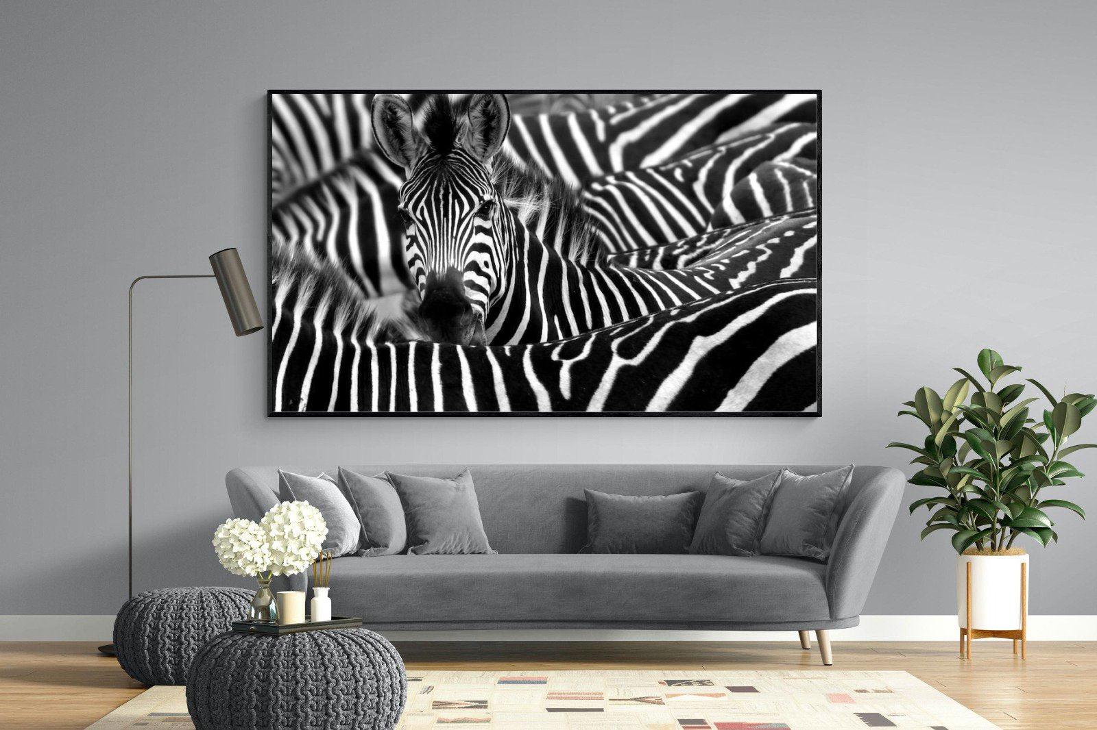 Zebra Look-Wall_Art-220 x 130cm-Mounted Canvas-Black-Pixalot