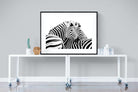 Zebra Pair-Wall_Art-120 x 90cm-Framed Print-Black-Pixalot