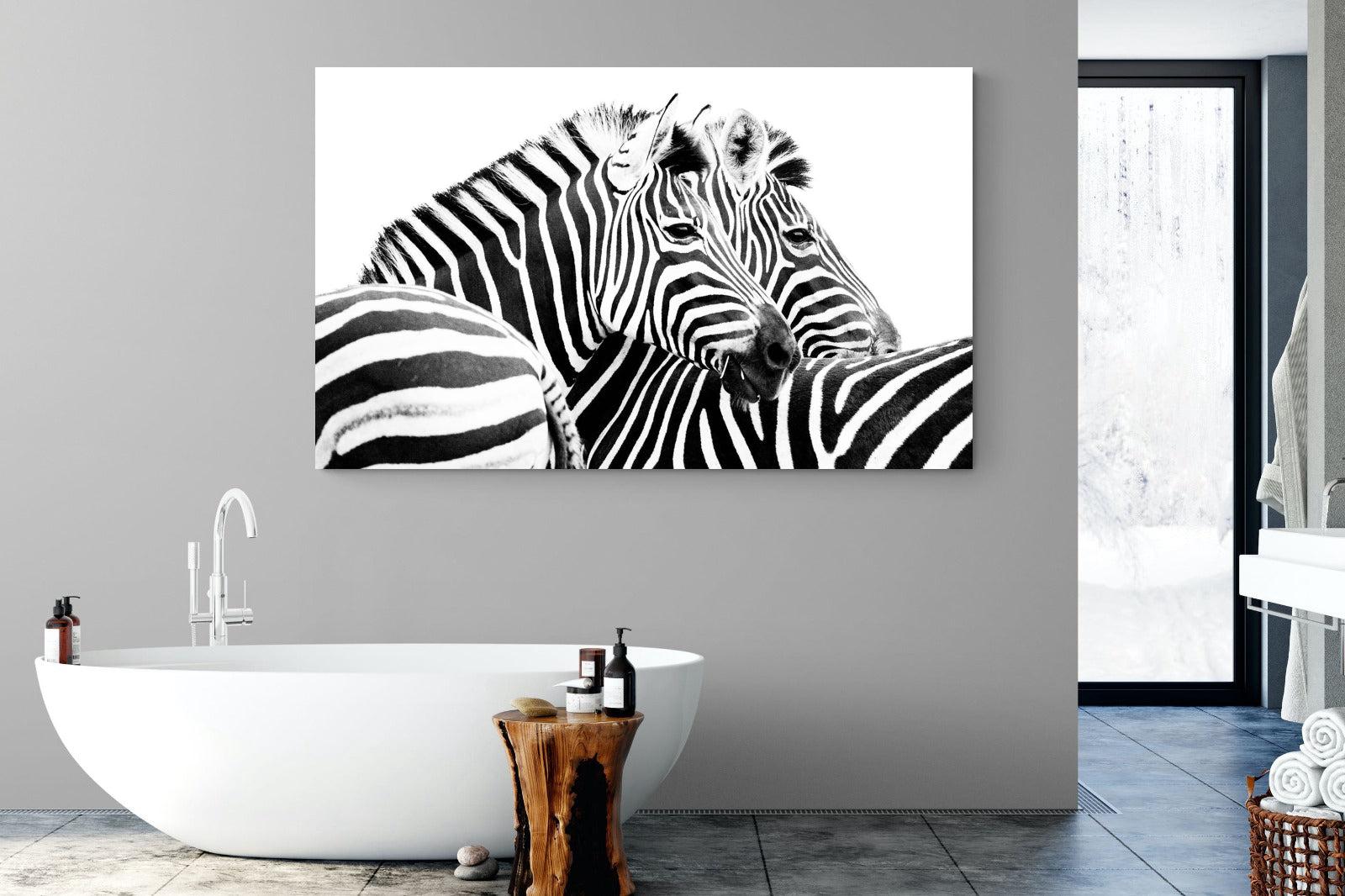 Zebra Pair-Wall_Art-180 x 110cm-Mounted Canvas-No Frame-Pixalot