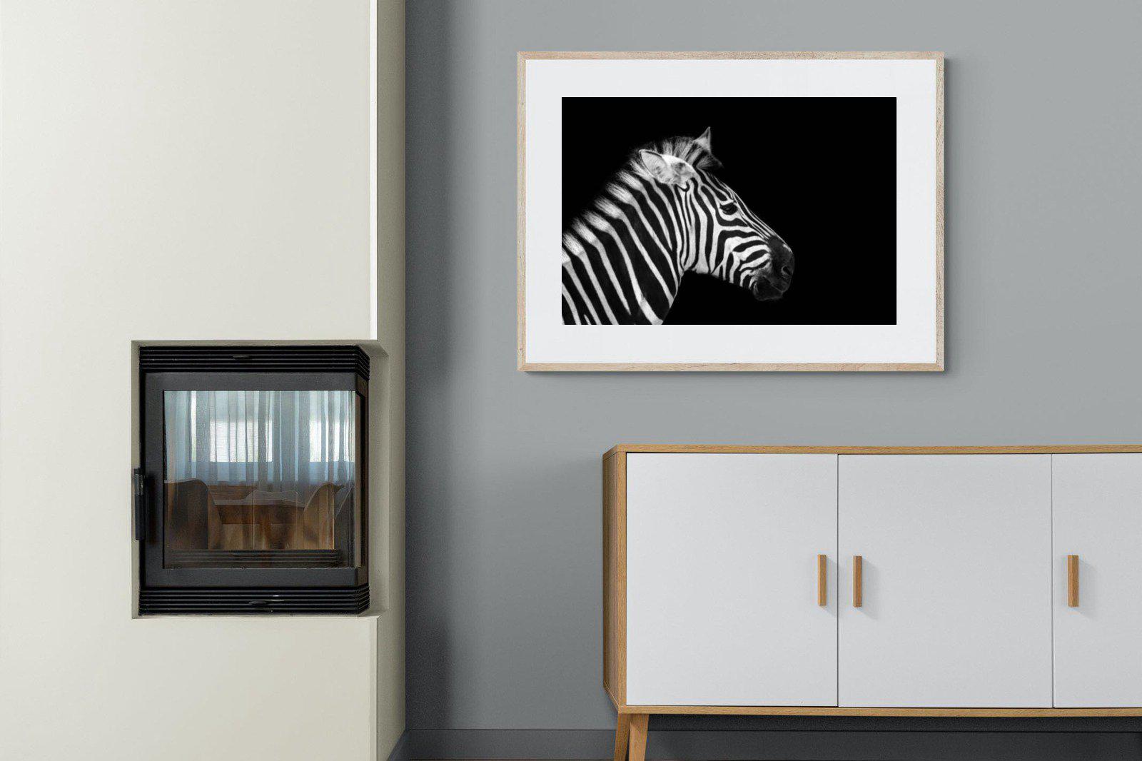 Zebra-Wall_Art-100 x 75cm-Framed Print-Wood-Pixalot