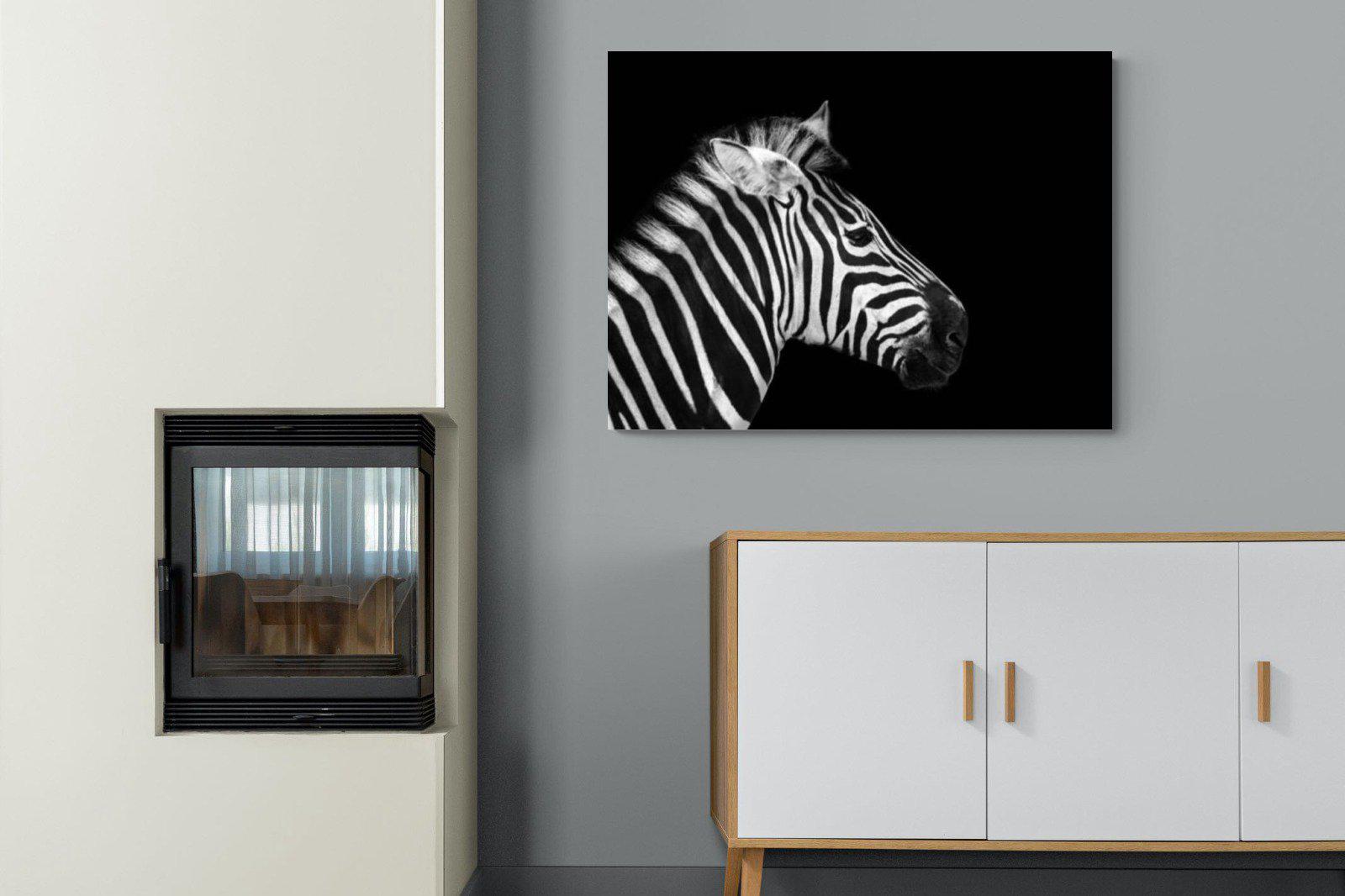 Zebra-Wall_Art-100 x 75cm-Mounted Canvas-No Frame-Pixalot