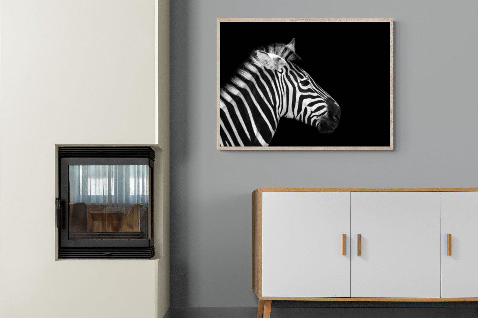 Zebra-Wall_Art-100 x 75cm-Mounted Canvas-Wood-Pixalot