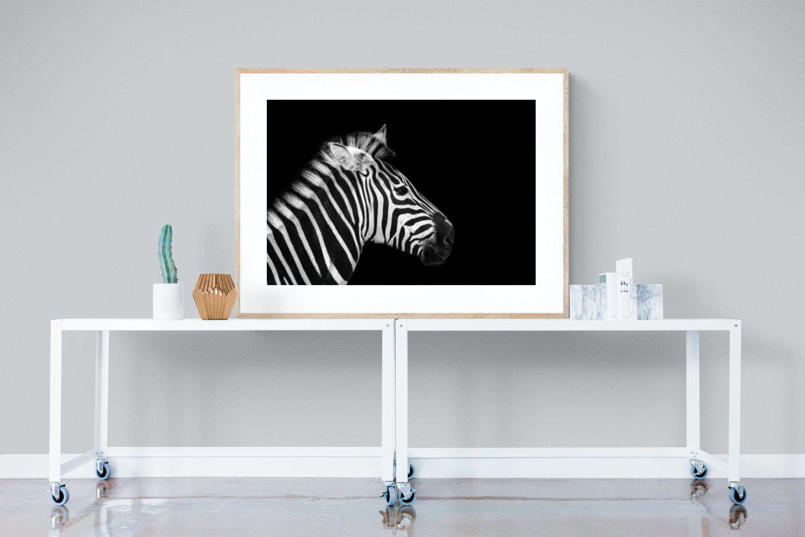 Zebra-Wall_Art-120 x 90cm-Framed Print-Wood-Pixalot