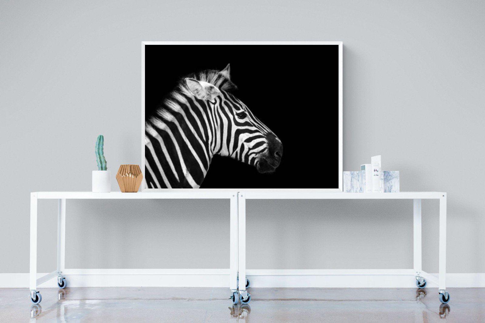Zebra-Wall_Art-120 x 90cm-Mounted Canvas-White-Pixalot