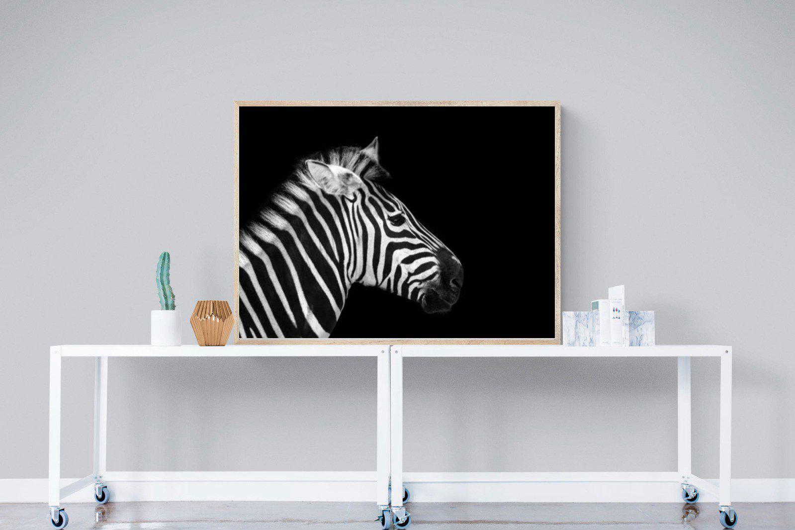 Zebra-Wall_Art-120 x 90cm-Mounted Canvas-Wood-Pixalot