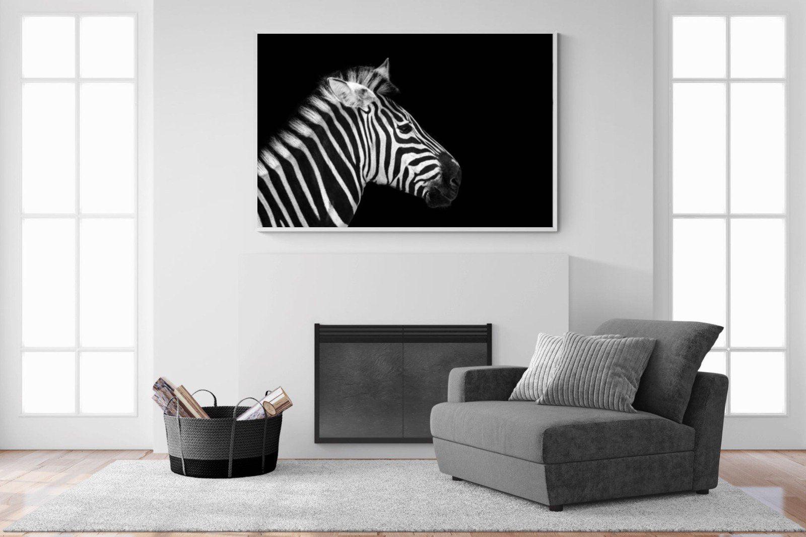 Zebra-Wall_Art-150 x 100cm-Mounted Canvas-White-Pixalot
