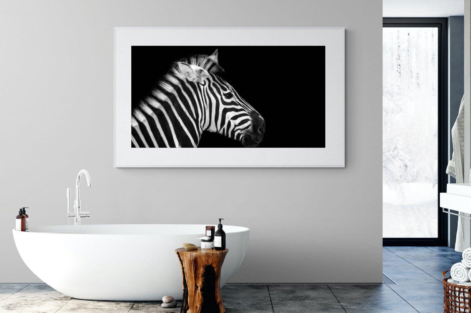Zebra-Wall_Art-180 x 110cm-Framed Print-White-Pixalot