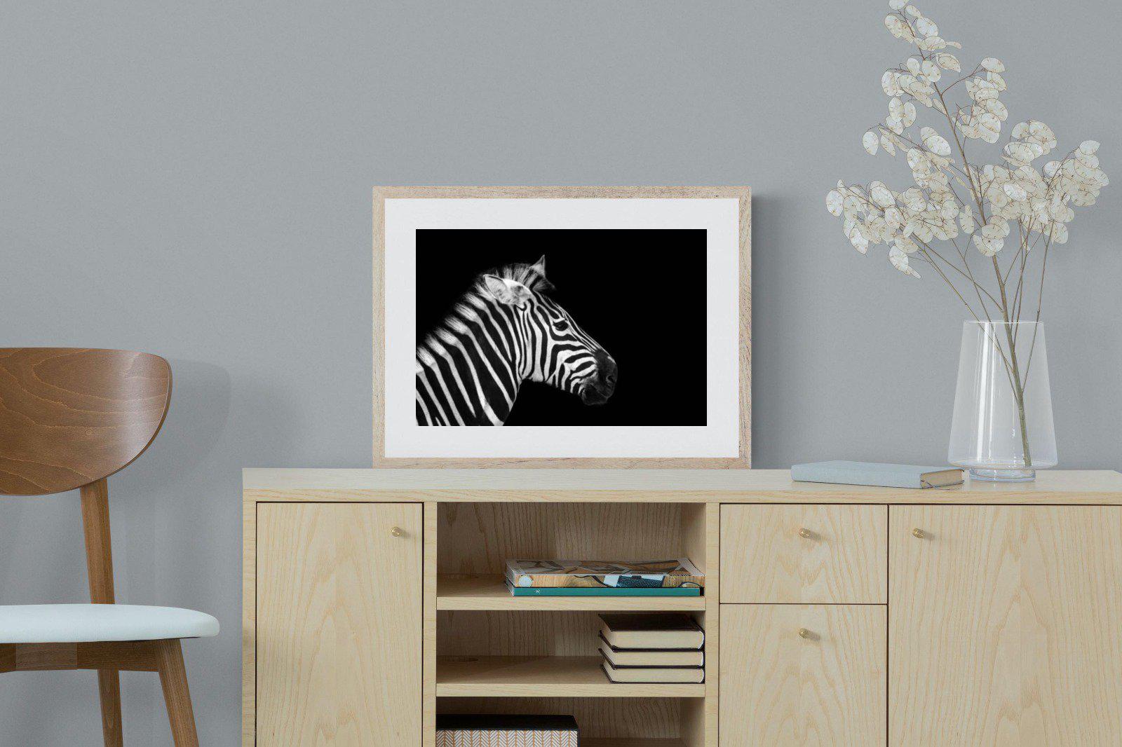 Zebra-Wall_Art-60 x 45cm-Framed Print-Wood-Pixalot