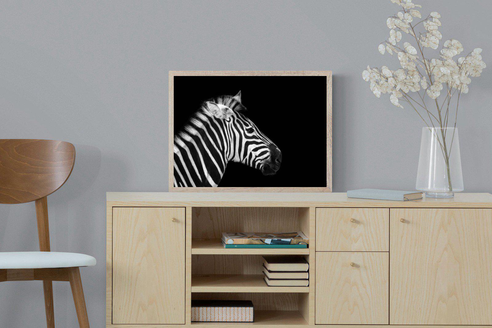 Zebra-Wall_Art-60 x 45cm-Mounted Canvas-Wood-Pixalot