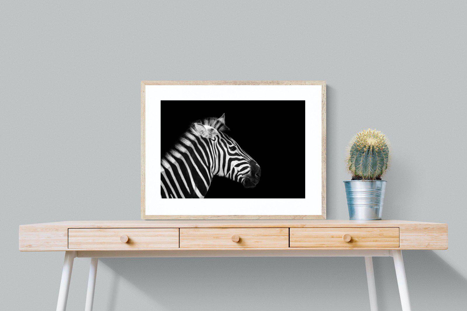 Zebra-Wall_Art-80 x 60cm-Framed Print-Wood-Pixalot