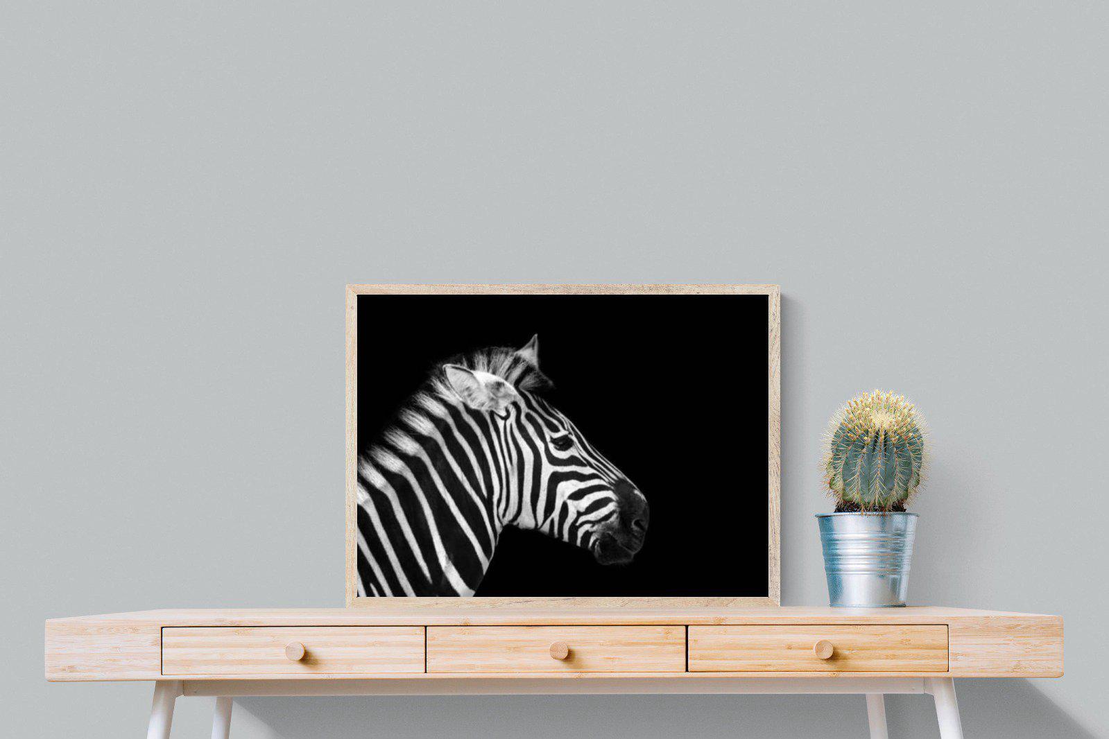 Zebra-Wall_Art-80 x 60cm-Mounted Canvas-Wood-Pixalot