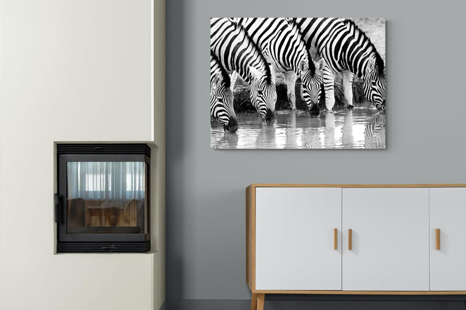 Zebra Quench-Wall_Art-100 x 75cm-Mounted Canvas-No Frame-Pixalot