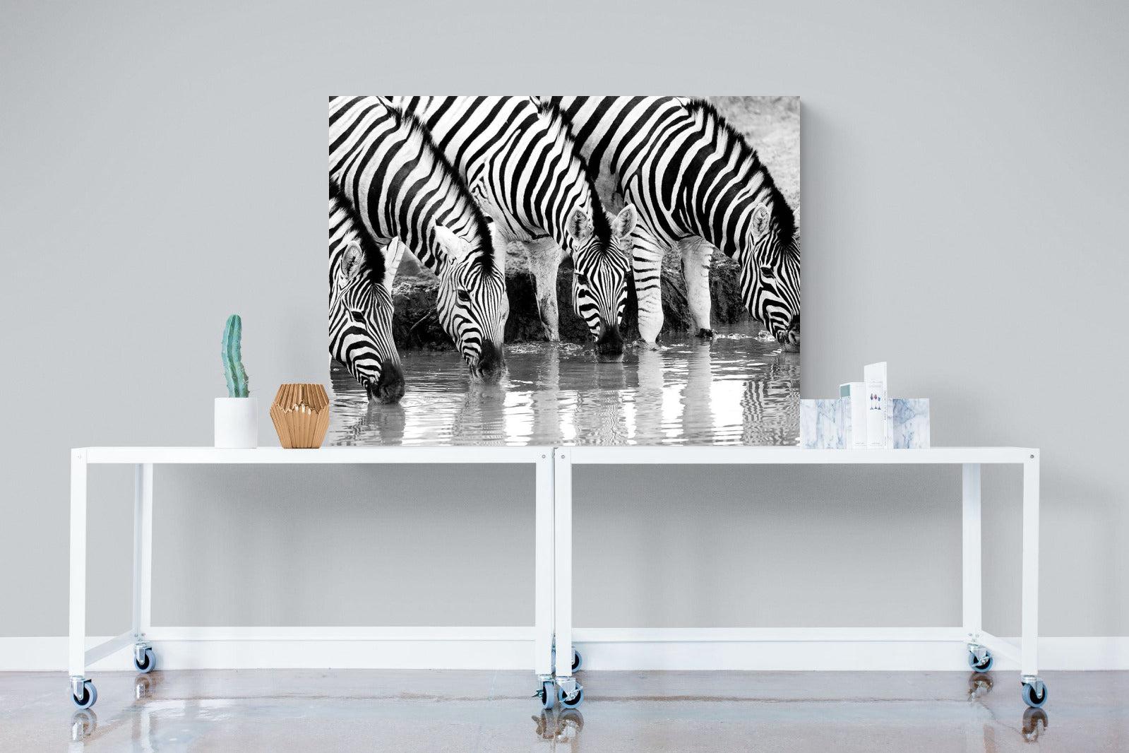 Zebra Quench-Wall_Art-120 x 90cm-Mounted Canvas-No Frame-Pixalot