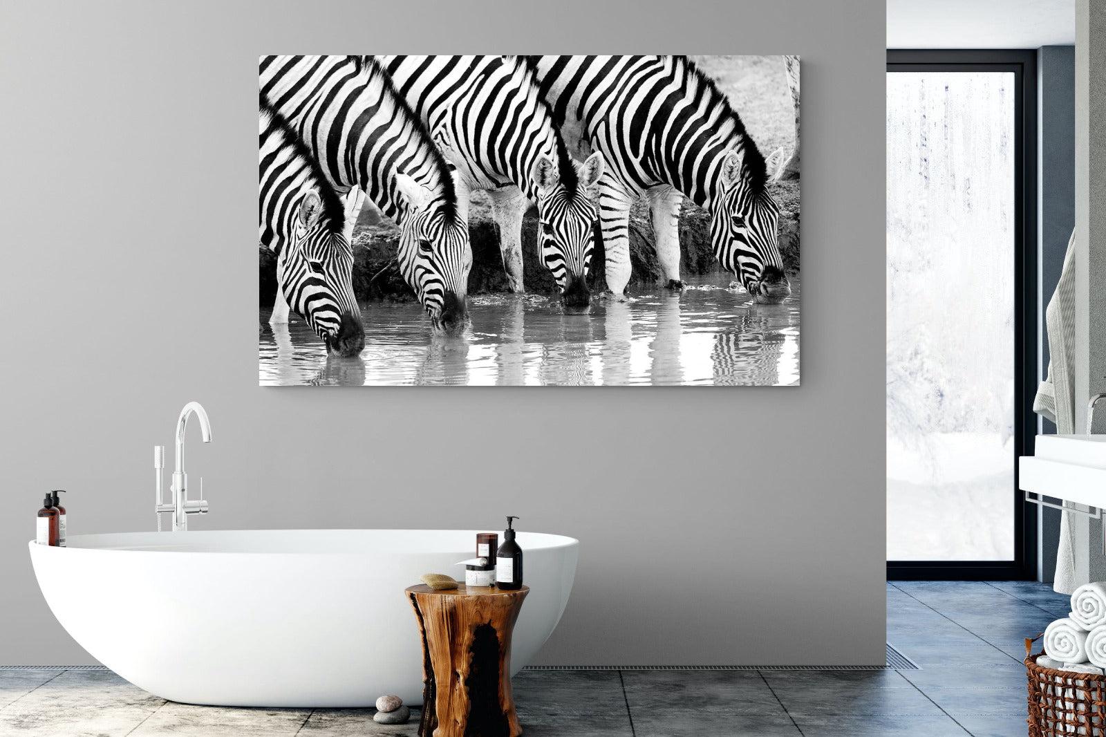 Zebra Quench-Wall_Art-180 x 110cm-Mounted Canvas-No Frame-Pixalot