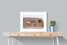 Zebra Washing Line-Wall_Art-80 x 60cm-Framed Print-White-Pixalot