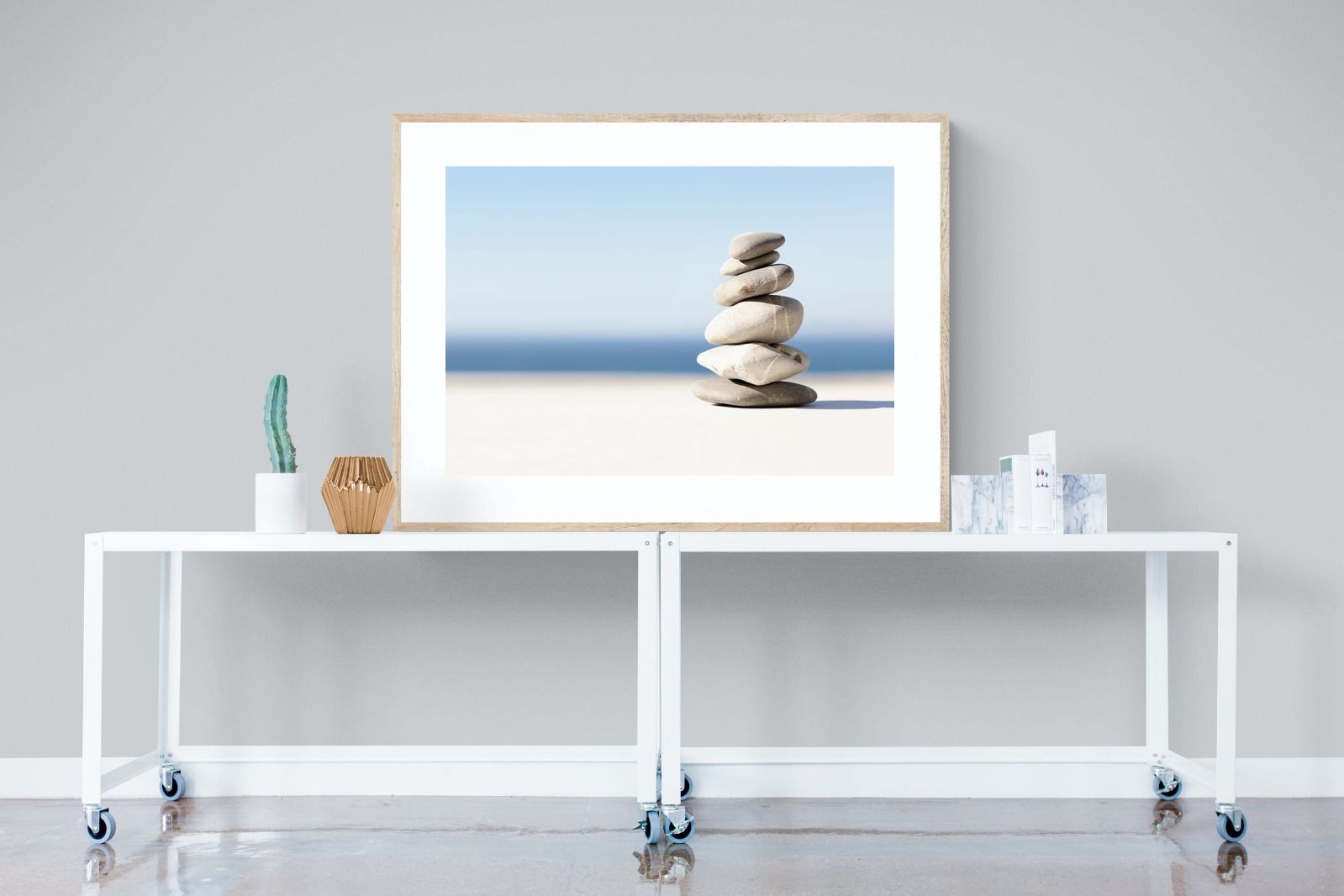 Zen Stones-Wall_Art-120 x 90cm-Framed Print-Wood-Pixalot