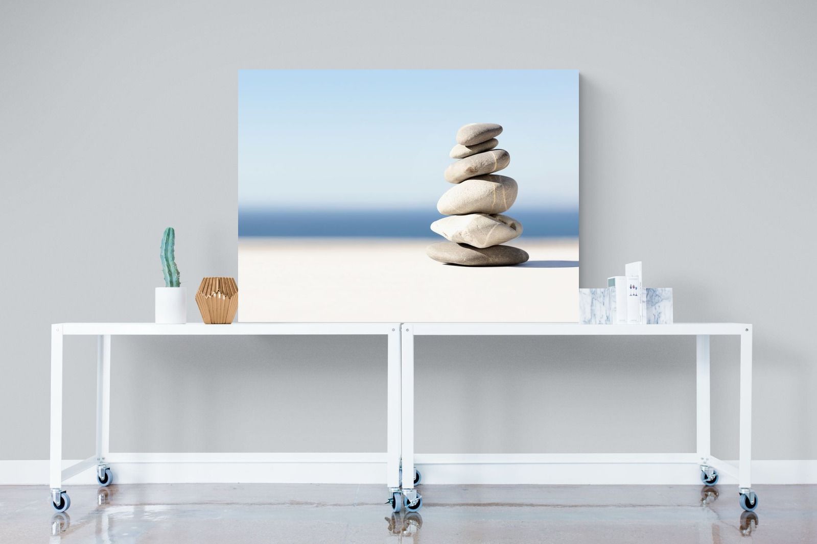Zen Stones-Wall_Art-120 x 90cm-Mounted Canvas-No Frame-Pixalot