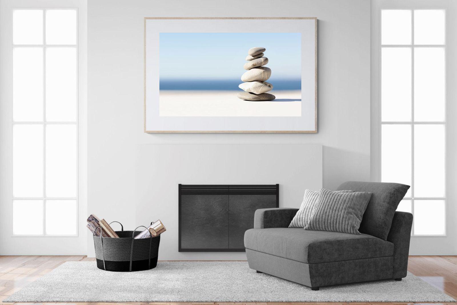 Zen Stones-Wall_Art-150 x 100cm-Framed Print-Wood-Pixalot
