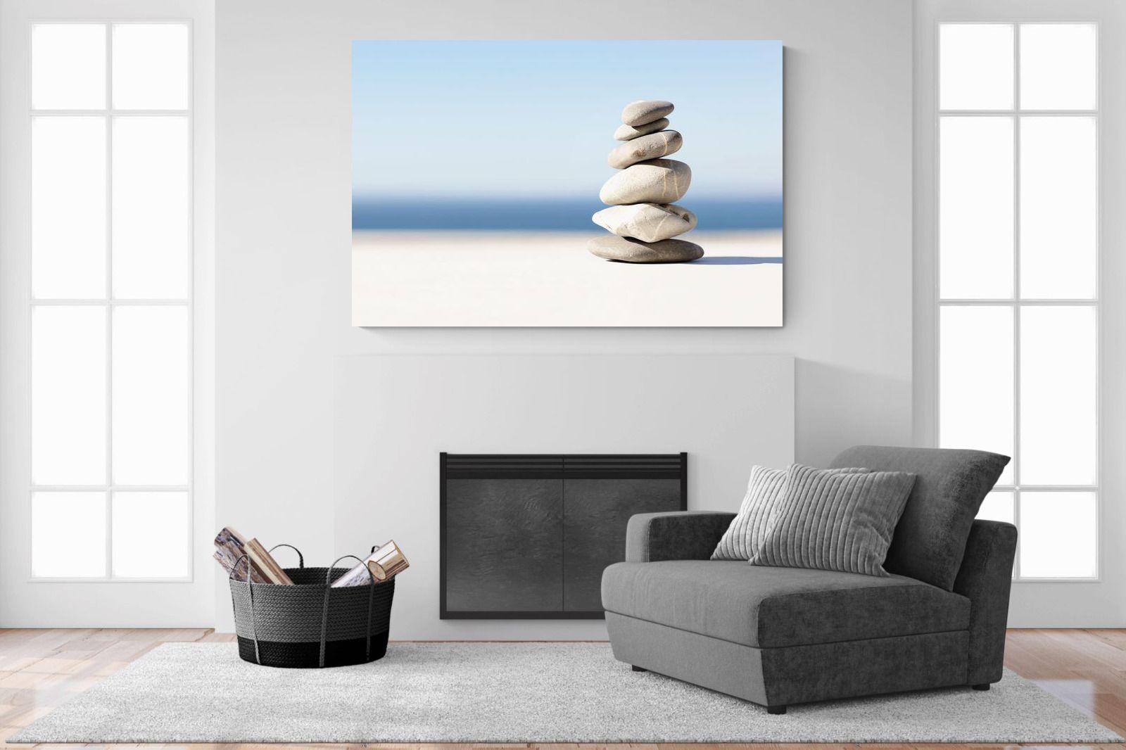 Zen Stones-Wall_Art-150 x 100cm-Mounted Canvas-No Frame-Pixalot