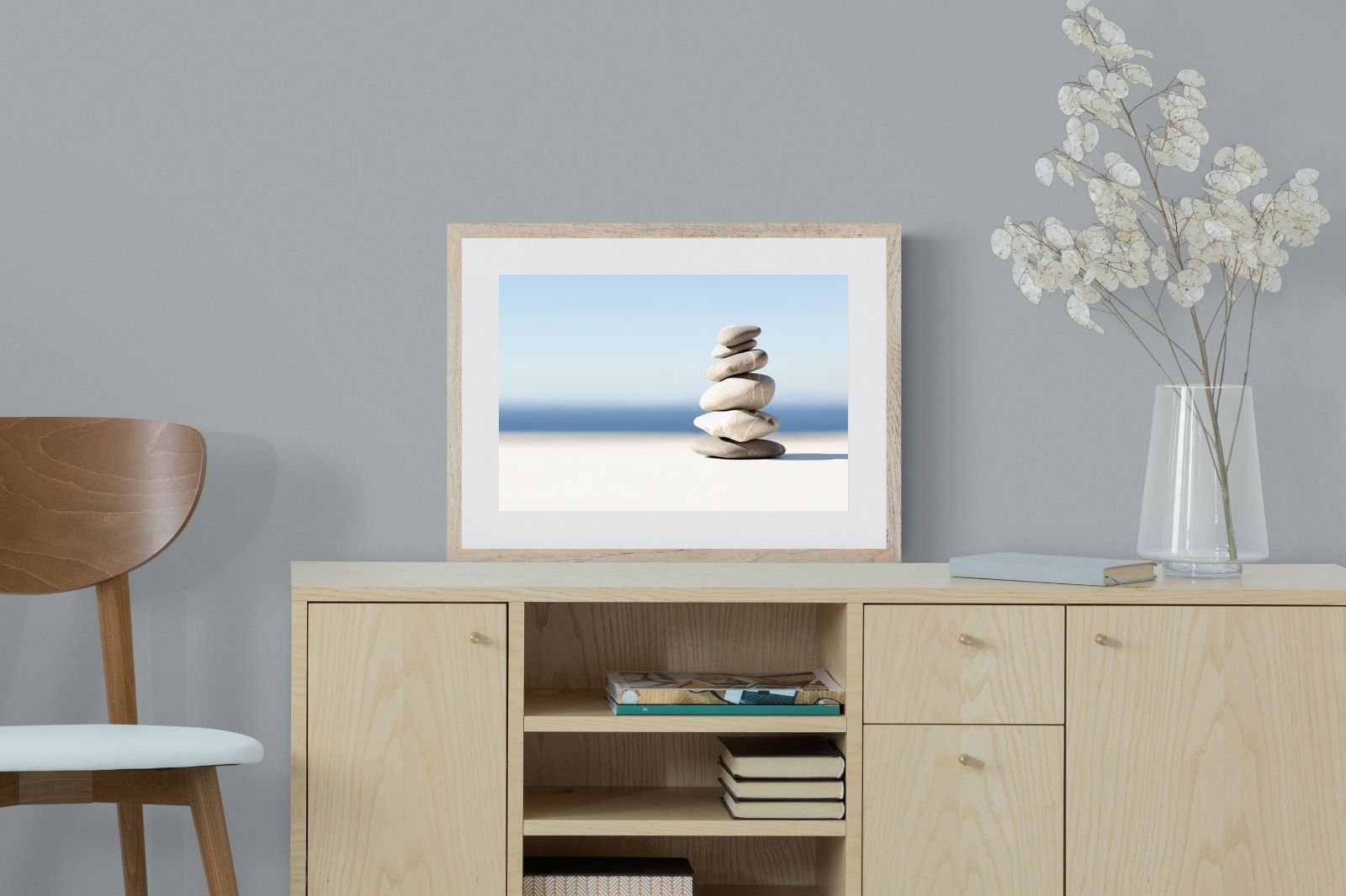 Zen Stones-Wall_Art-60 x 45cm-Framed Print-Wood-Pixalot