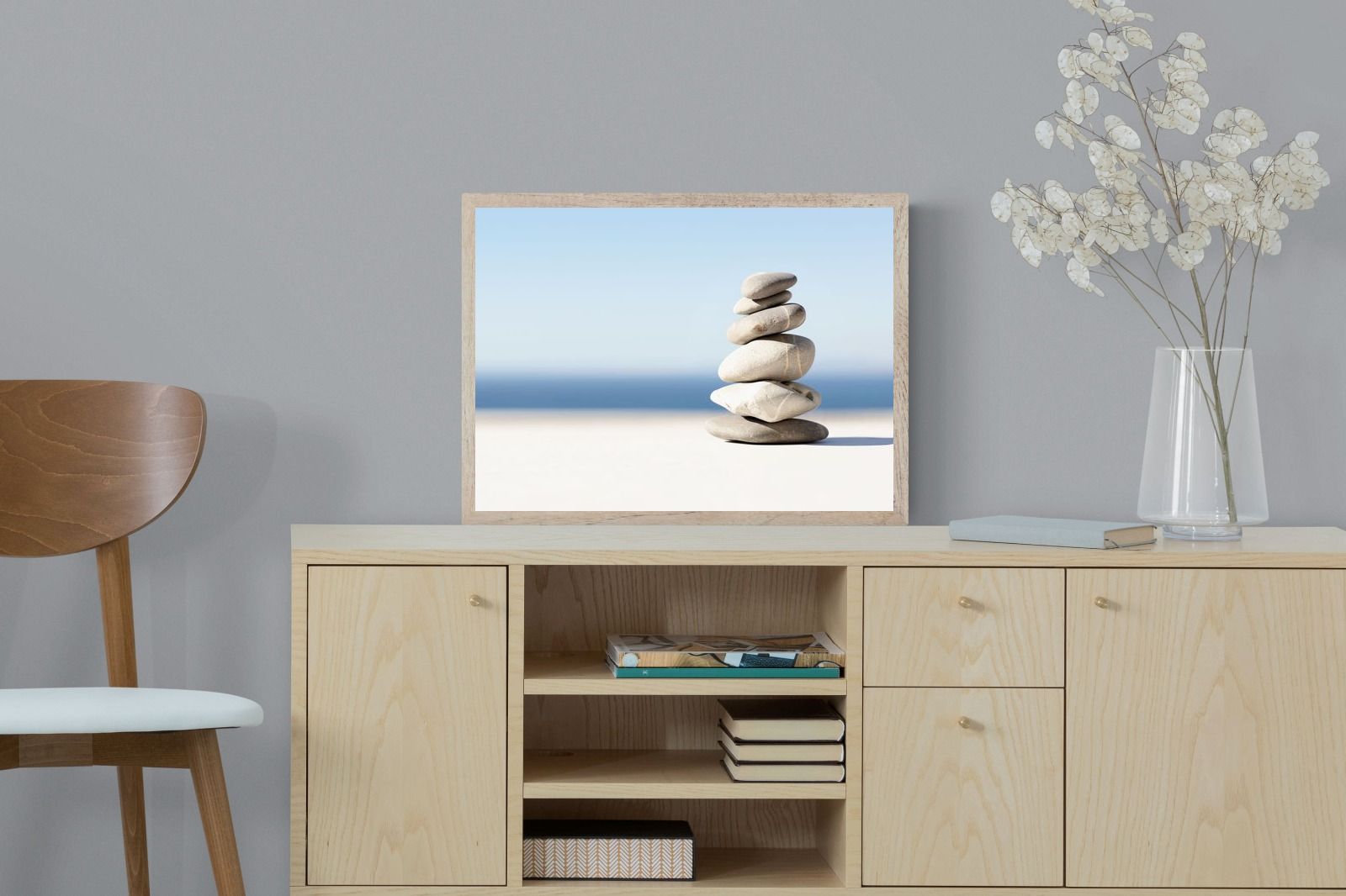 Zen Stones-Wall_Art-60 x 45cm-Mounted Canvas-Wood-Pixalot