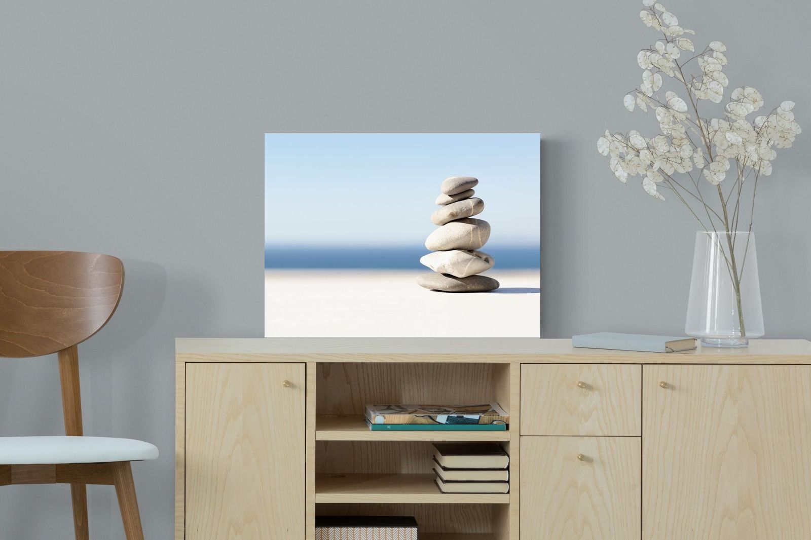 Zen Stones-Wall_Art-60 x 45cm-Mounted Canvas-No Frame-Pixalot