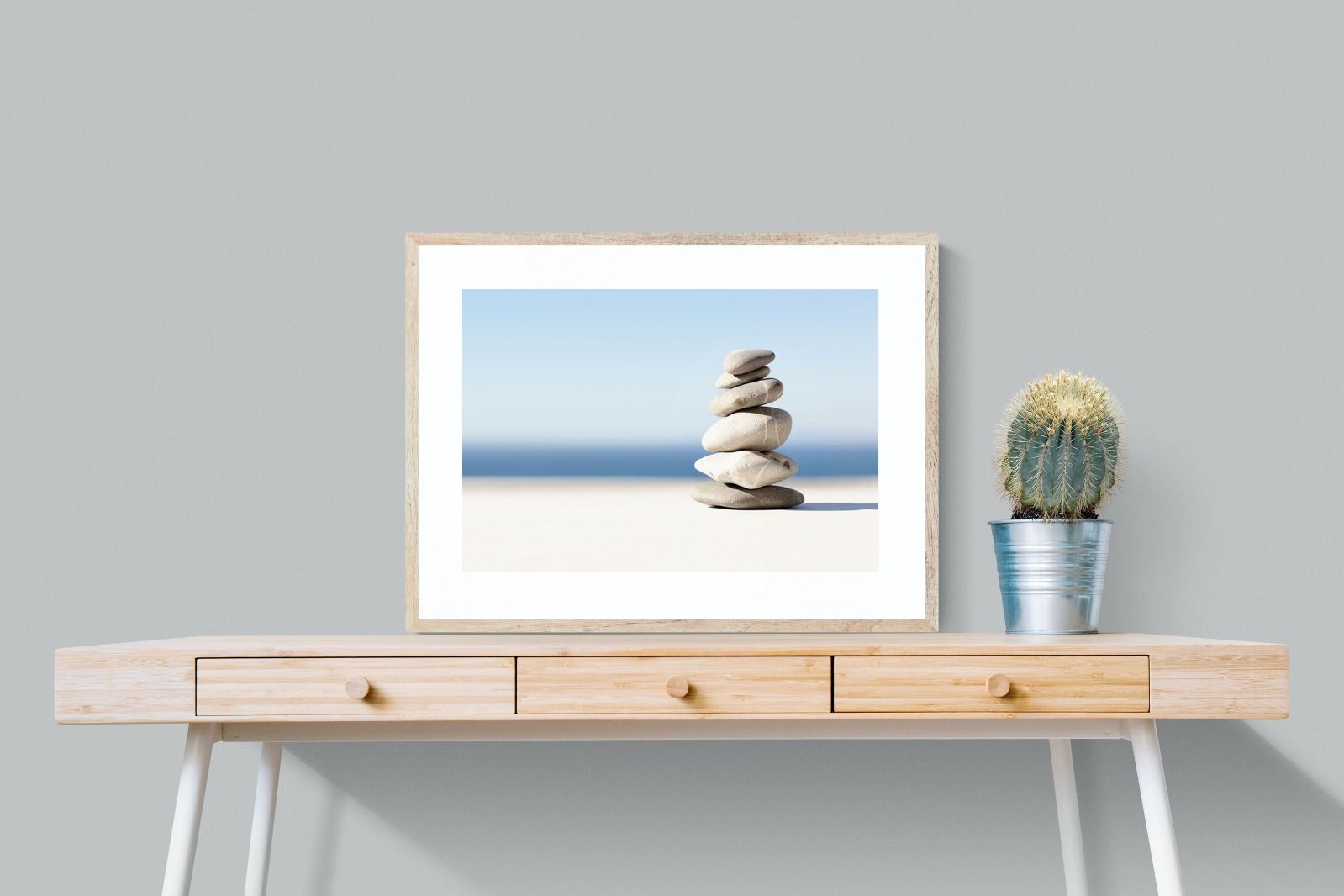 Zen Stones-Wall_Art-80 x 60cm-Framed Print-Wood-Pixalot