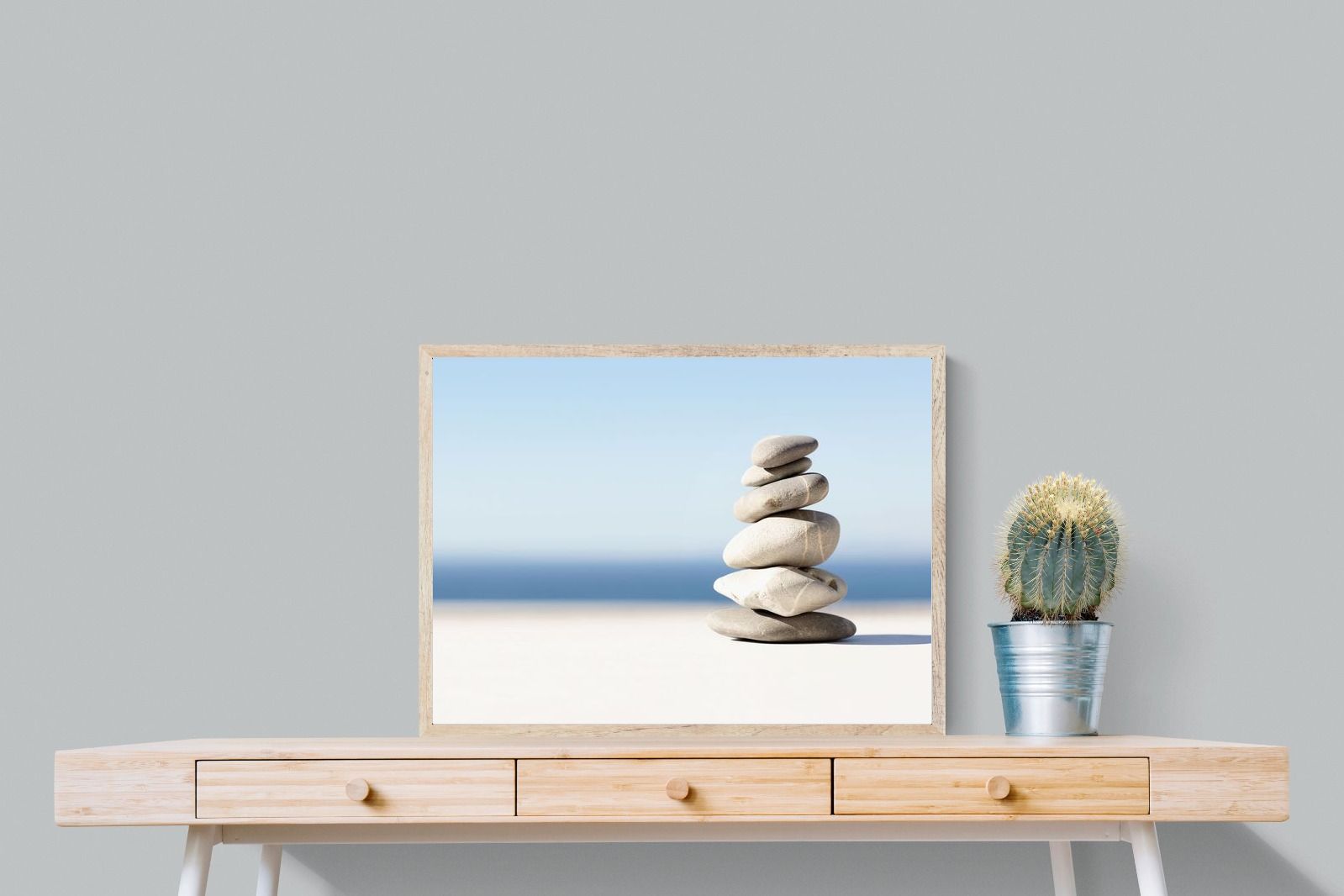 Zen Stones-Wall_Art-80 x 60cm-Mounted Canvas-Wood-Pixalot