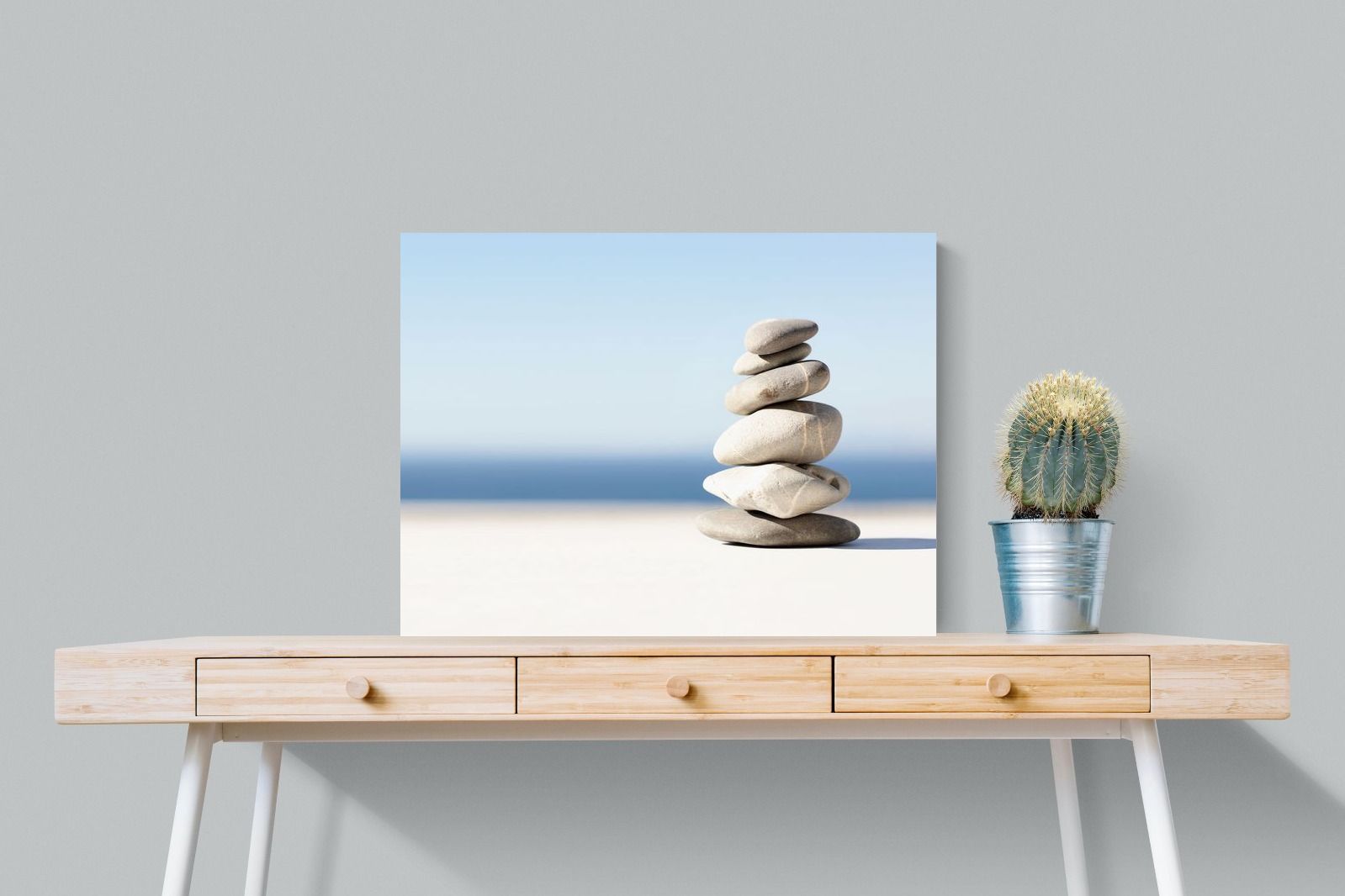 Zen Stones-Wall_Art-80 x 60cm-Mounted Canvas-No Frame-Pixalot