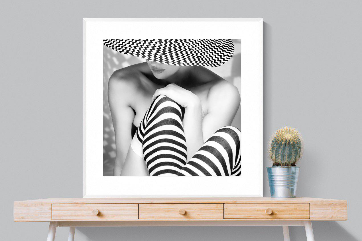 Zigzag-Wall_Art-100 x 100cm-Framed Print-White-Pixalot