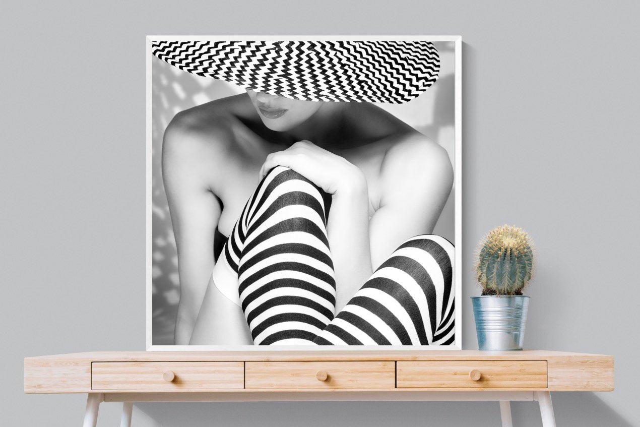 Zigzag-Wall_Art-100 x 100cm-Mounted Canvas-White-Pixalot
