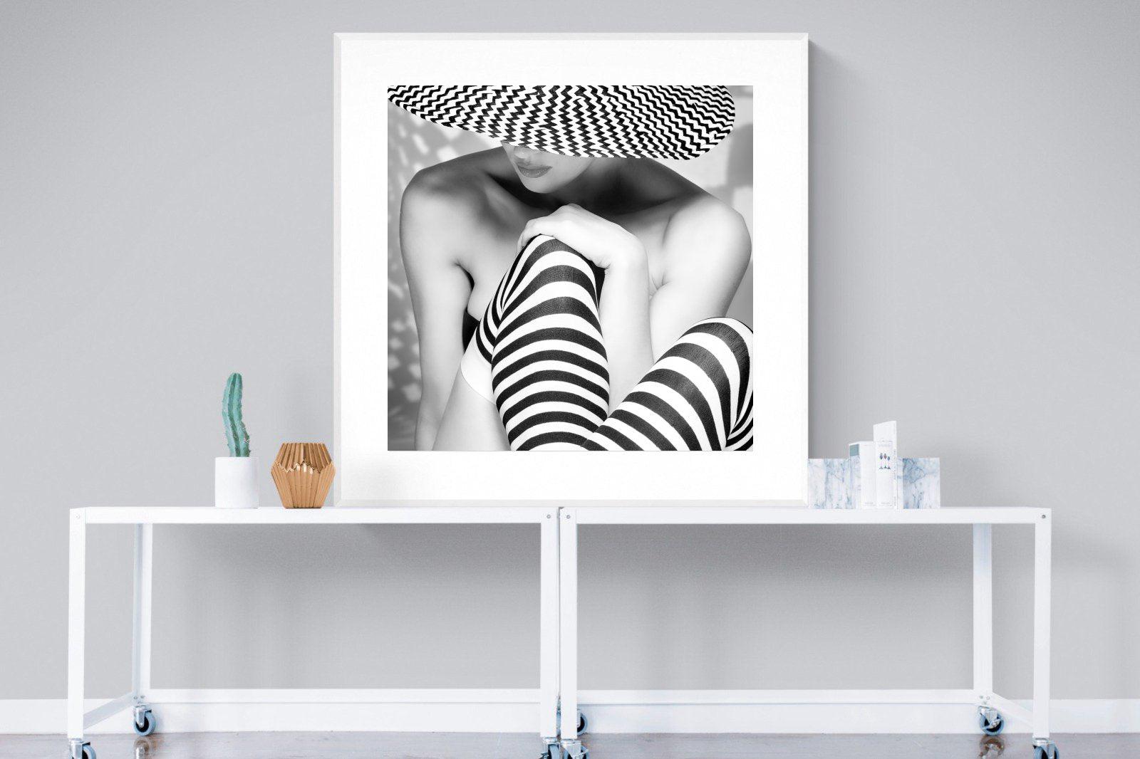 Zigzag-Wall_Art-120 x 120cm-Framed Print-White-Pixalot