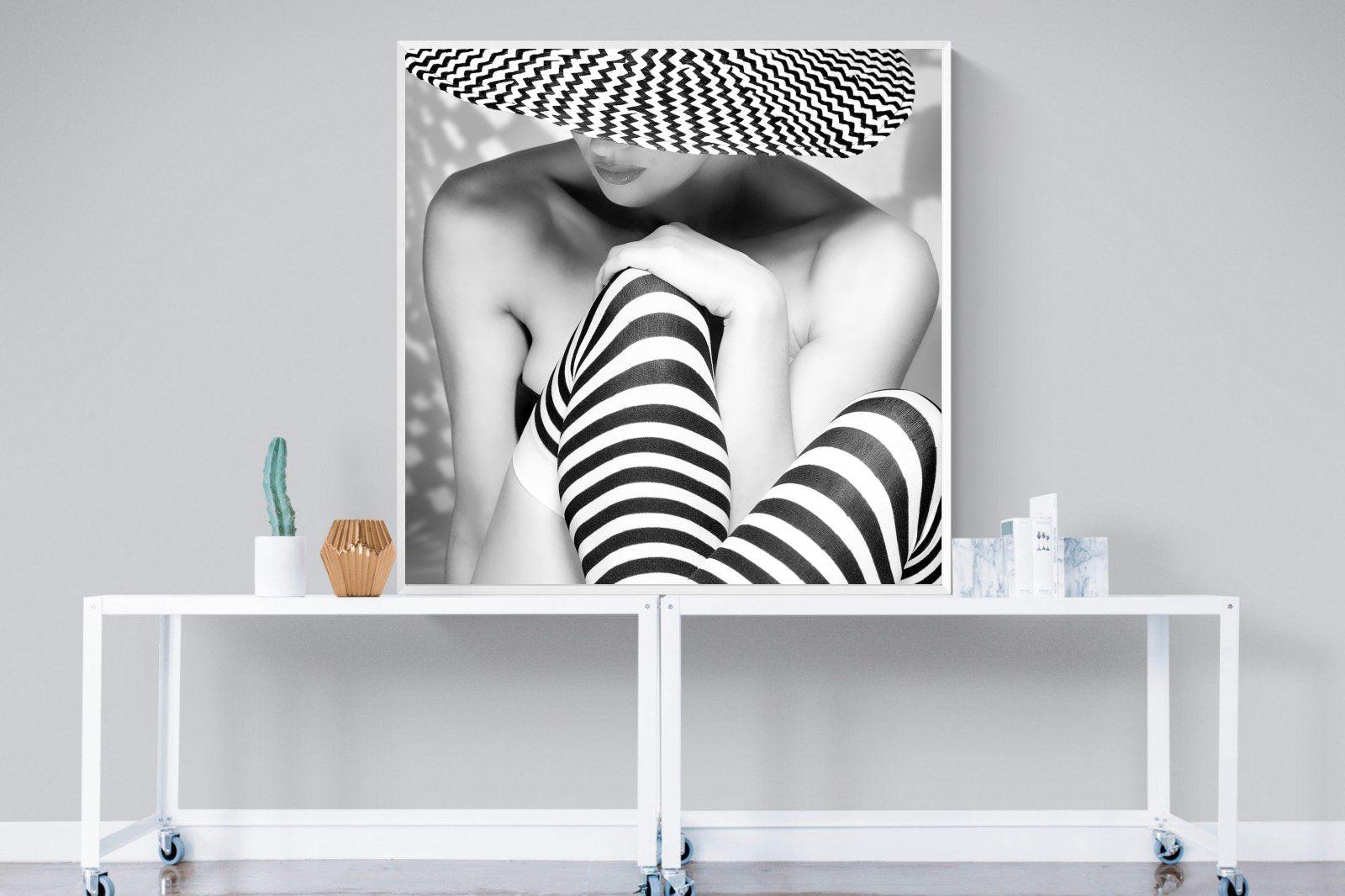 Zigzag-Wall_Art-120 x 120cm-Mounted Canvas-White-Pixalot