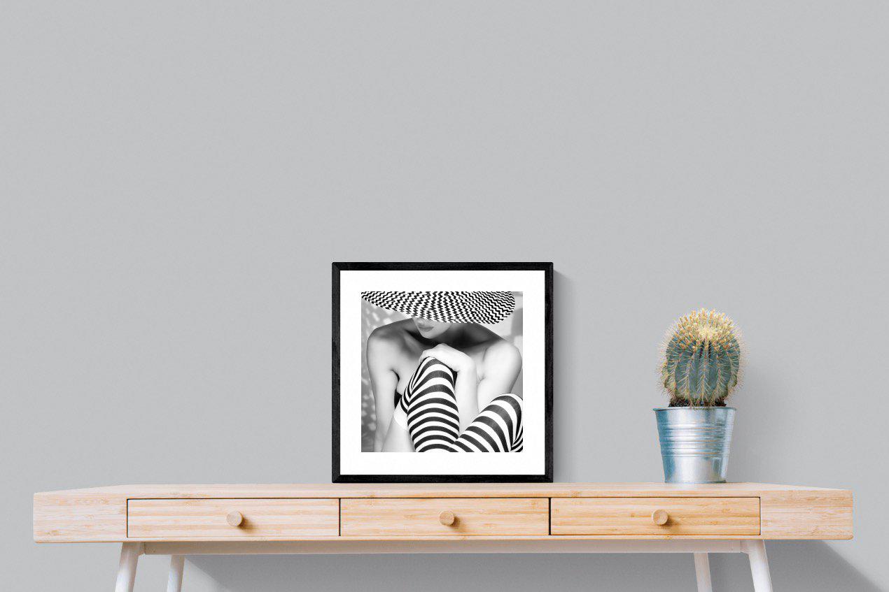 Zigzag-Wall_Art-50 x 50cm-Framed Print-Black-Pixalot