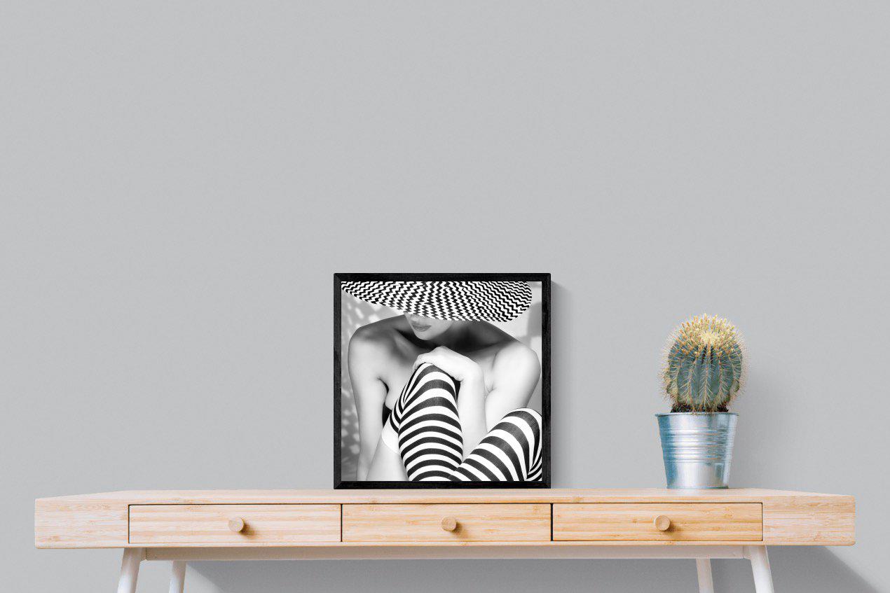Zigzag-Wall_Art-50 x 50cm-Mounted Canvas-Black-Pixalot