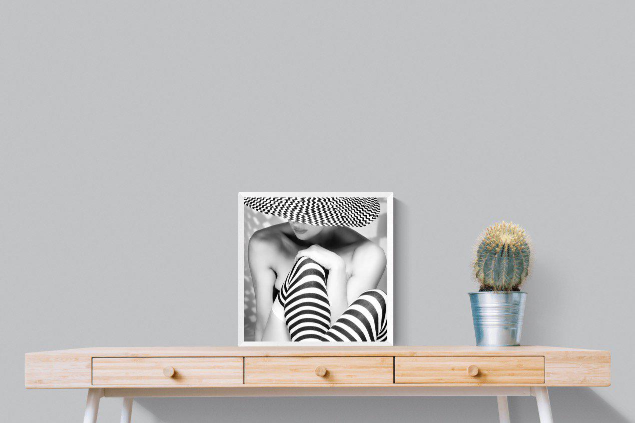 Zigzag-Wall_Art-50 x 50cm-Mounted Canvas-White-Pixalot