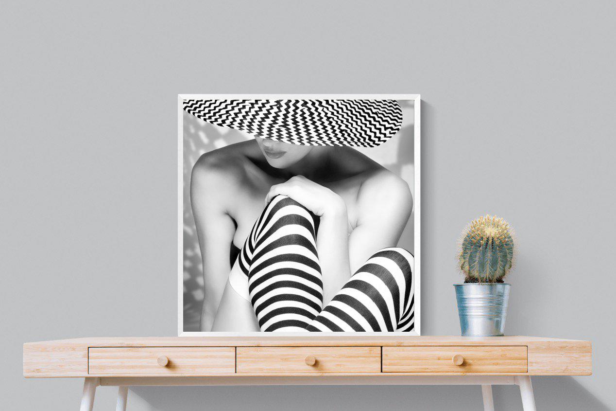 Zigzag-Wall_Art-80 x 80cm-Mounted Canvas-White-Pixalot
