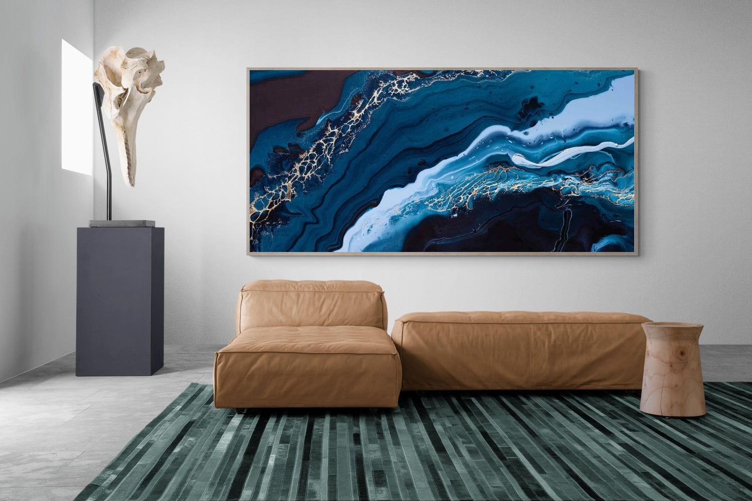 Acrylic Ocean-Wall_Art-275 x 130cm-Mounted Canvas-Wood-Pixalot