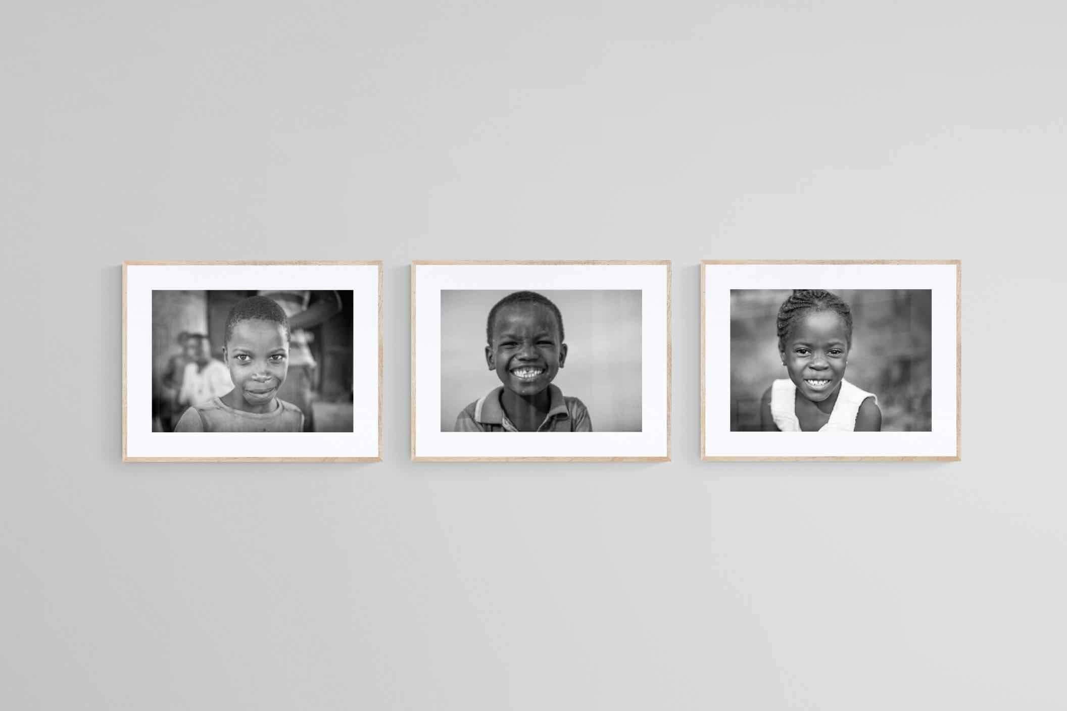 African Children Set-Wall_Art-80 x 60cm (x3)-Framed Print-Wood-Pixalot