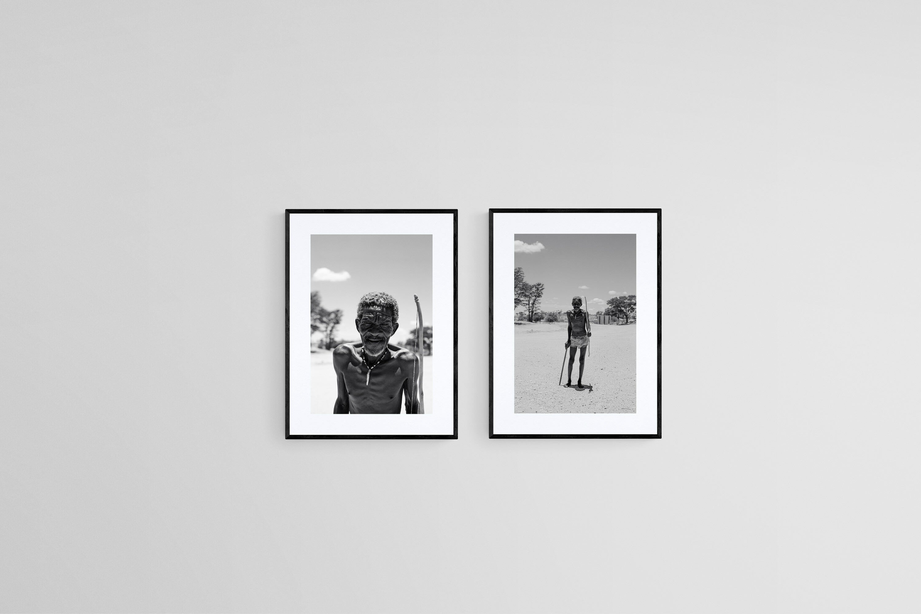 African Elder Set-Wall_Art-45 x 60cm (x2)-Framed Print-Black-Pixalot