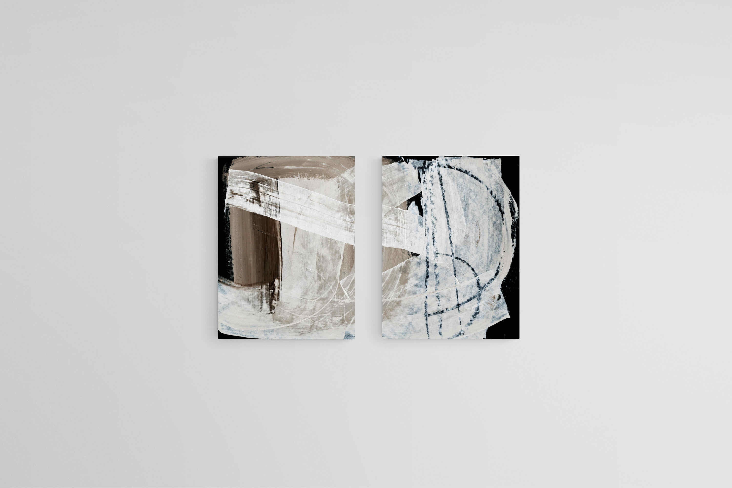 After Dark Set-Wall_Art-45 x 60cm (x2)-Mounted Canvas-No Frame-Pixalot