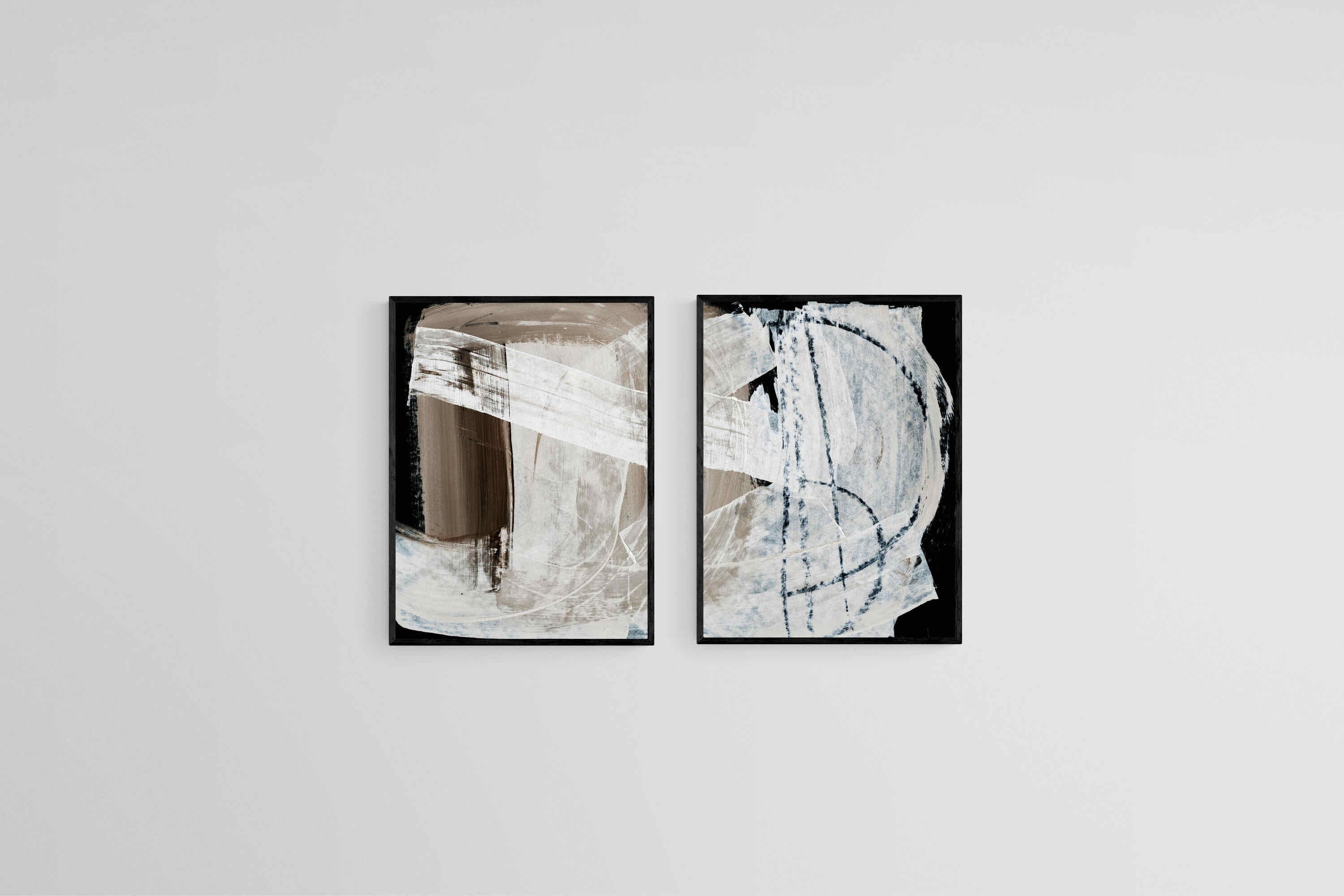 After Dark Set-Wall_Art-45 x 60cm (x2)-Mounted Canvas-Black-Pixalot