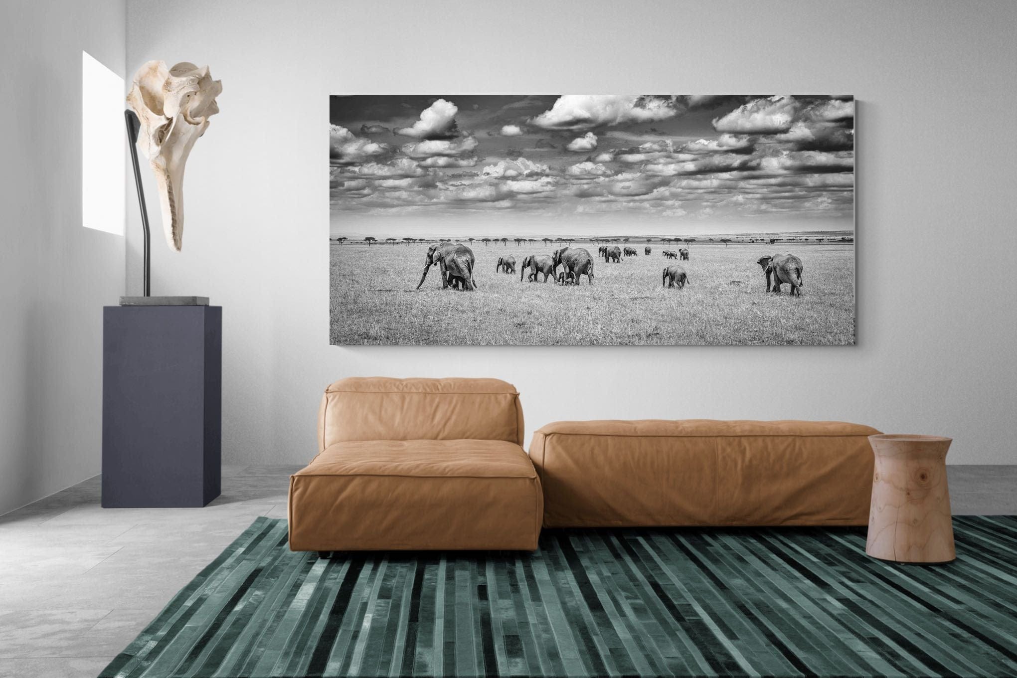 Amboseli Elephant Convoy-Wall_Art-275 x 130cm-Mounted Canvas-No Frame-Pixalot