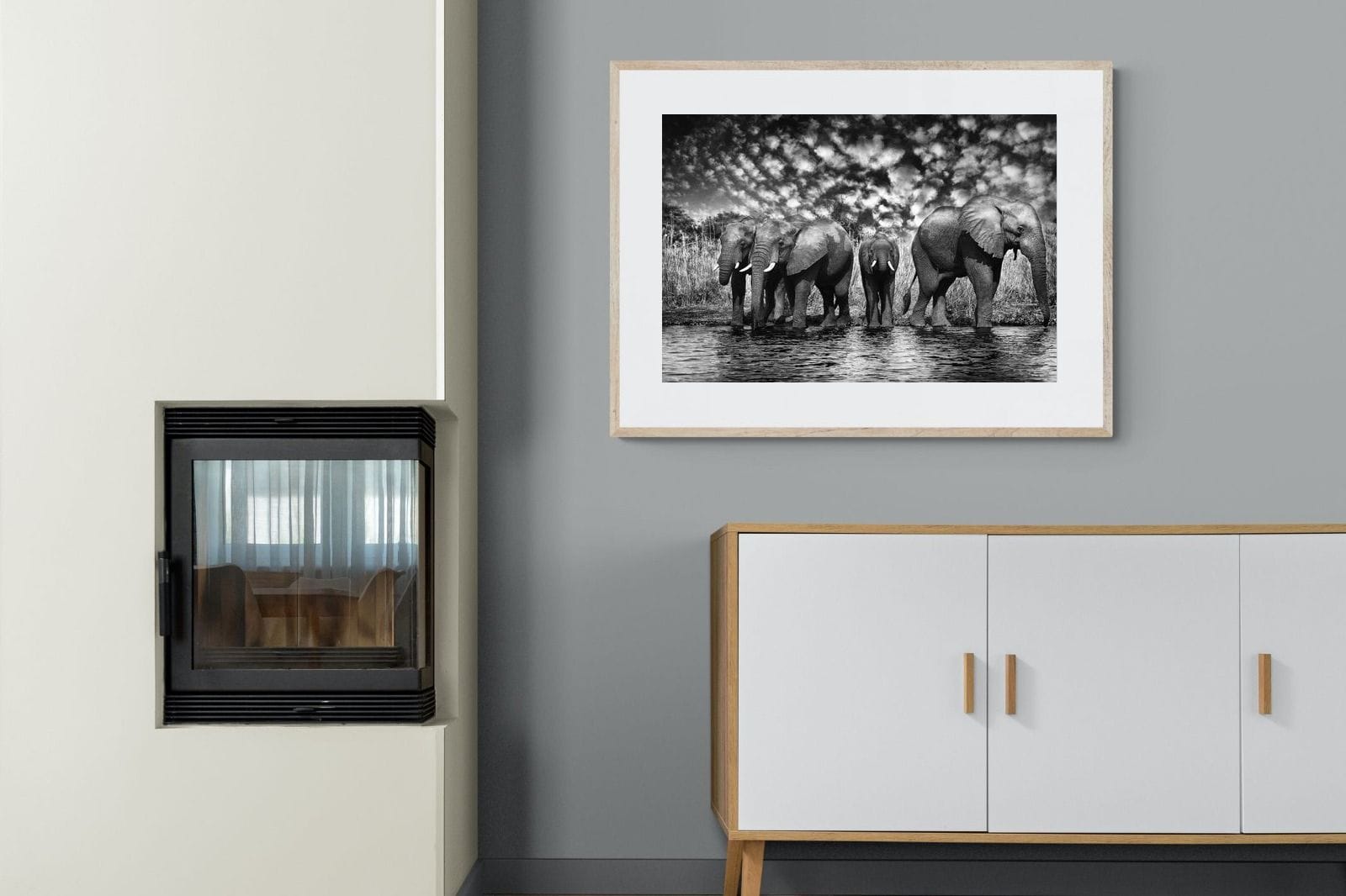 Amboseli Lake-Wall_Art-100 x 75cm-Framed Print-Wood-Pixalot