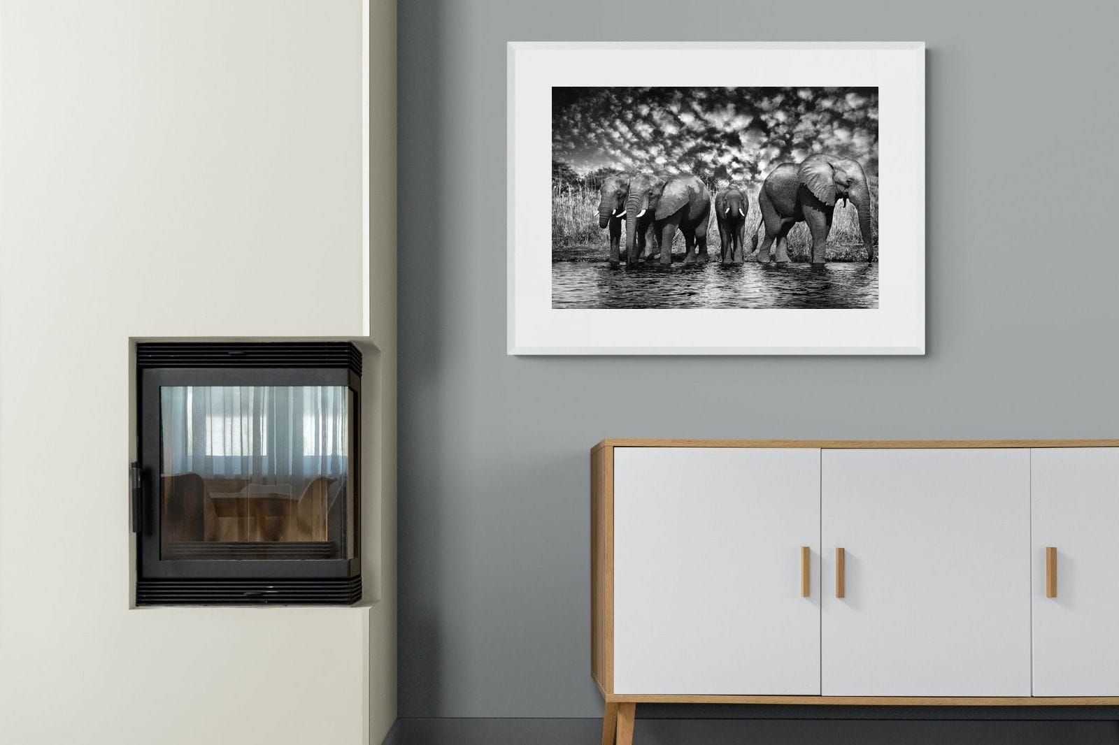 Amboseli Lake-Wall_Art-100 x 75cm-Framed Print-White-Pixalot