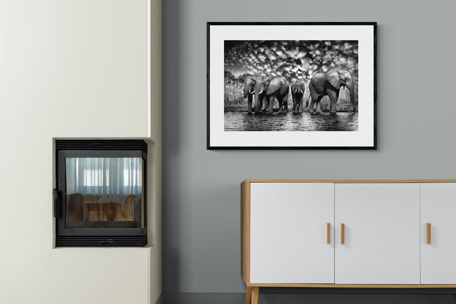 Amboseli Lake-Wall_Art-100 x 75cm-Framed Print-Black-Pixalot
