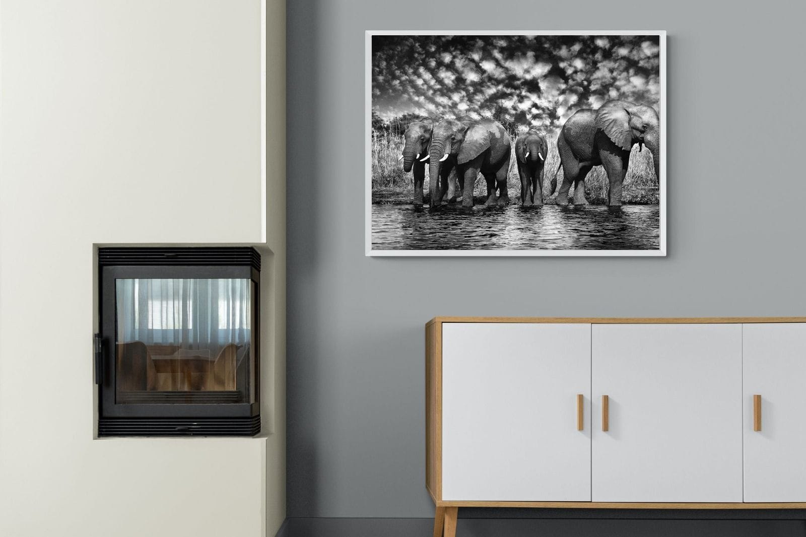 Amboseli Lake-Wall_Art-100 x 75cm-Mounted Canvas-White-Pixalot